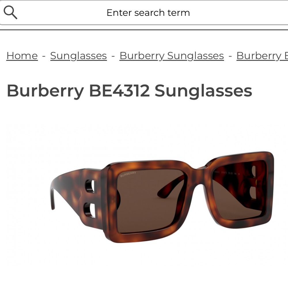 New Burberry B4312 3316/73 Light Havana Square Sunglasses - Picture 6 of 12